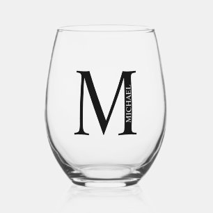 Vaso De Vino Monograma y nombre personalizados