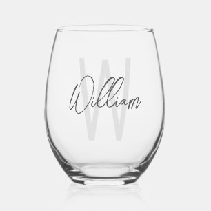 Vaso De Vino Monograma y nombre personalizados de escritura mod