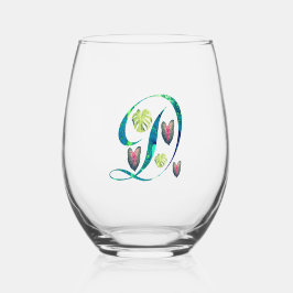 Vaso De Vino Monstera Alphabet "D"