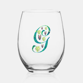 Vaso De Vino Monstera Alphabet "G"