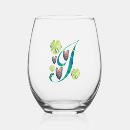 Vaso De Vino Monstera Alphabet "I"