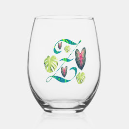 Vaso De Vino Monstera Alphabet "Z"