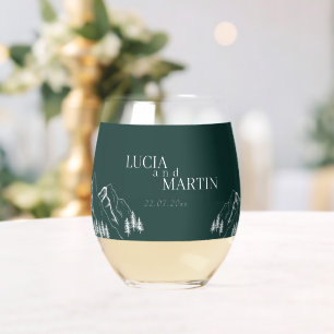 Vaso De Vino Montañas al aire libre Pine Tree Emerald Green