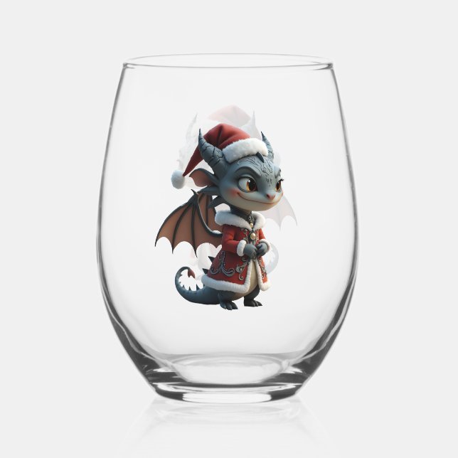 Vaso De Vino Moonlit Cookie Bandit – The Grey Christmas Dragon. (Anverso)