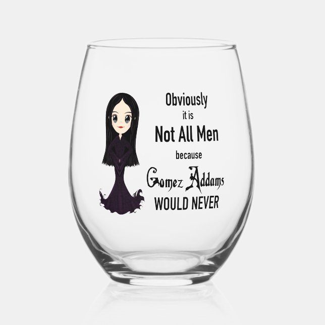 Vaso De Vino Morticia No Todos Los Hombres Vino Vidrio (Anverso)