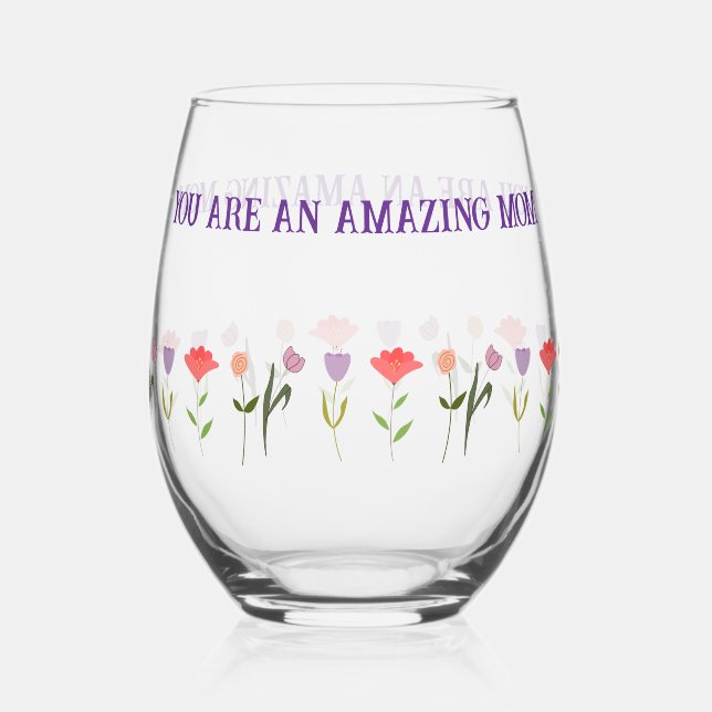 Vaso De Vino Mother's Day Glass with Warm Sentimental Quote  (Anverso)