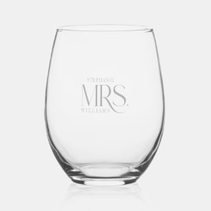 Vaso De Vino MRS, elegante tipografía gris claro