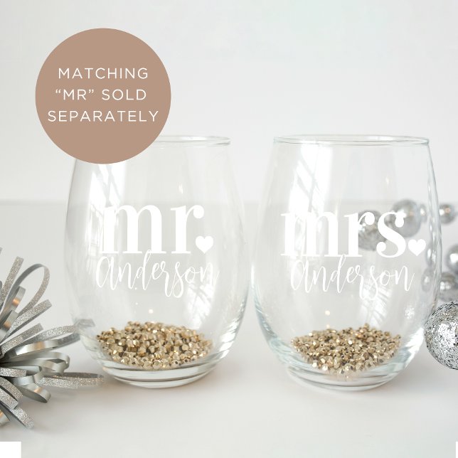 Vaso De Vino MRS. Nombre Boda personalizado (Subido por el creador)