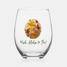 Vaso De Vino Mucho Aloha Para Ti Vidrio Sin Estúpido
