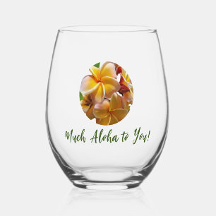 Vaso De Vino Mucho Aloha Para Ti Vidrio Sin Estúpido