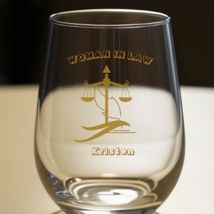 Vaso De Vino Mujer Abogada Estudiante de Derecho Personalizada
