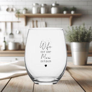 Vaso De Vino Mujer Mamá EST 2025   Nuevo regalo de mamá