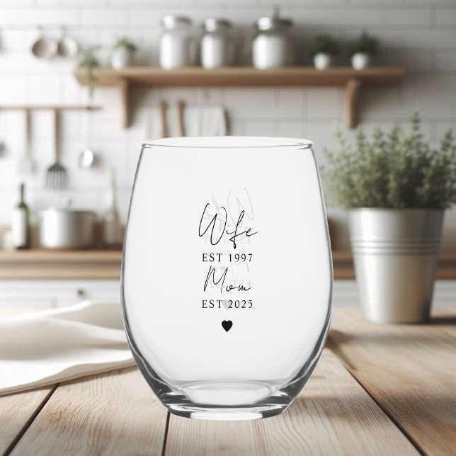 Vaso De Vino Mujer Mamá EST 2025 | Nuevo regalo de mamá (Subido por el creador)