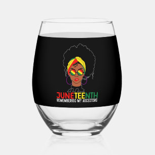 Vaso De Vino Mujer negra con cabello rastafari recordando a mis