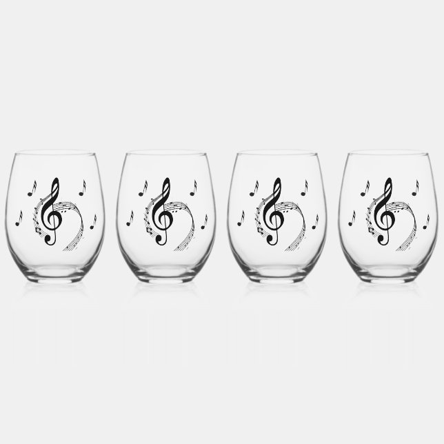 Vaso De Vino Música Climactic G Clef (Anverso)