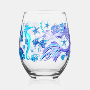 Vaso De Vino Mystic Mermaid Fairy Purple Creple Ceramic Tile