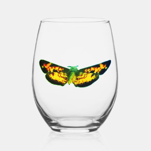 Vaso De Vino Naranja de mariposa bonito Juego de Beber negro ve