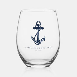 Vaso De Vino Nautical Boat Anchor Coastal Wedding