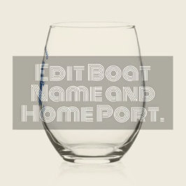 Vaso De Vino Nautical Rope Ship Wheel nombre del barco a bordo