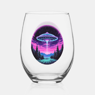 Vaso De Vino Nave Espacial Alienígena Retro Futurista