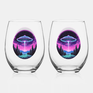 Vaso De Vino Nave Espacial Alienígena Retro Futurista