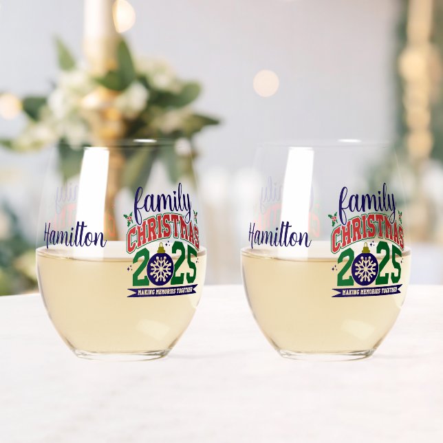 Vaso De Vino Navidad Familiar 2025 (Insitu (Boda))
