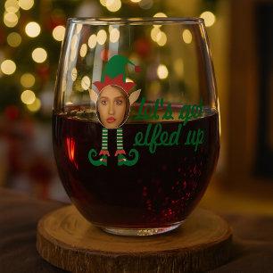 Vaso De Vino Navidad Personalizada Vamos a Emborracharnos de Du