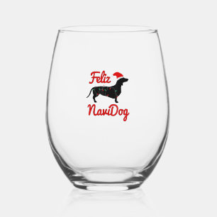 Vaso De Vino Navidades de Feliz Navidog Dachshund