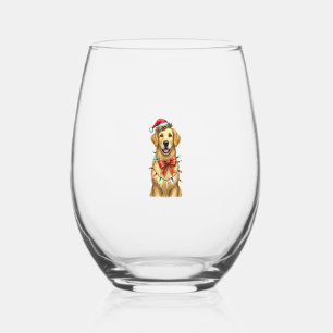 Vaso De Vino Navidades de la Coquette Bow del perro de la cazad