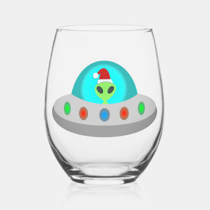 Vaso De Vino Navidades de UFO Ho Ho Alien volador