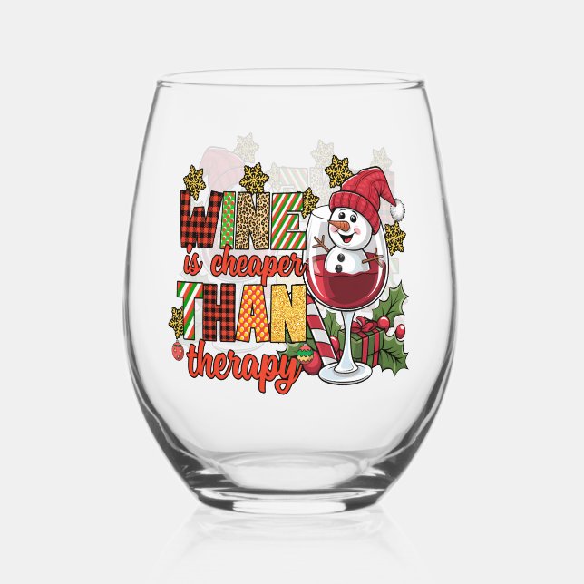 Vaso De Vino Navidades divertidos tomando fiesta (Anverso)