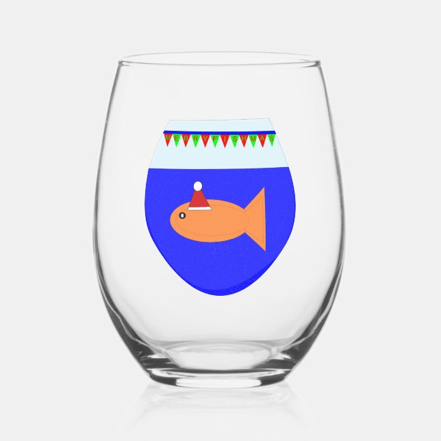 Vaso De Vino Navidades Fiesta Goldfish (Anverso)
