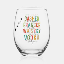 Vaso De Vino Navidades graciosos Tumbler Dasher Prancer Blitzen