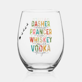 Vaso De Vino Navidades graciosos Tumbler Dasher Prancer Blitzen
