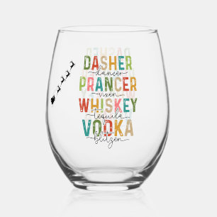 Vaso De Vino Navidades graciosos Tumbler Dasher Prancer Blitzen