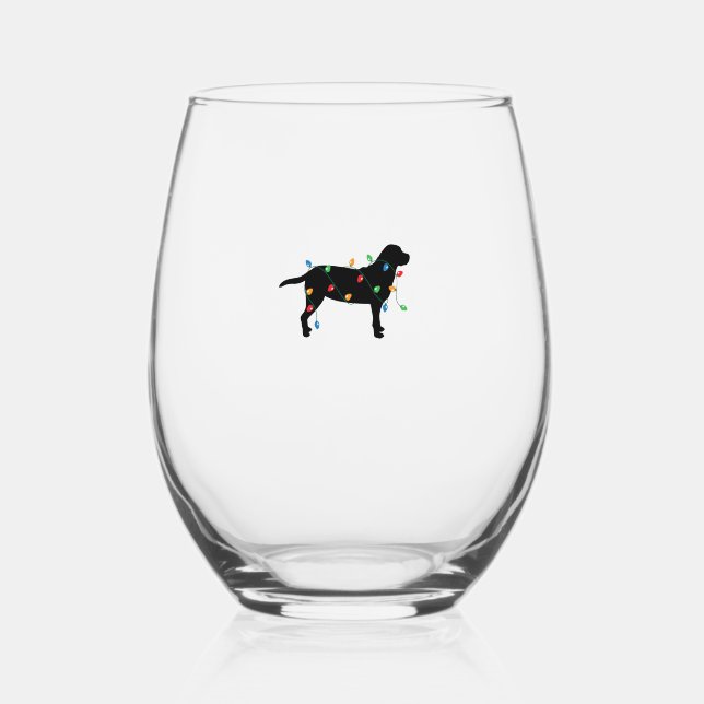 Vaso De Vino Navidades iluminan camiseta de perro recuperadora  (Anverso)