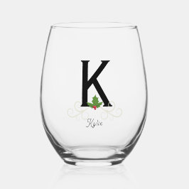 Vaso De Vino Navidades Monogramados Holly