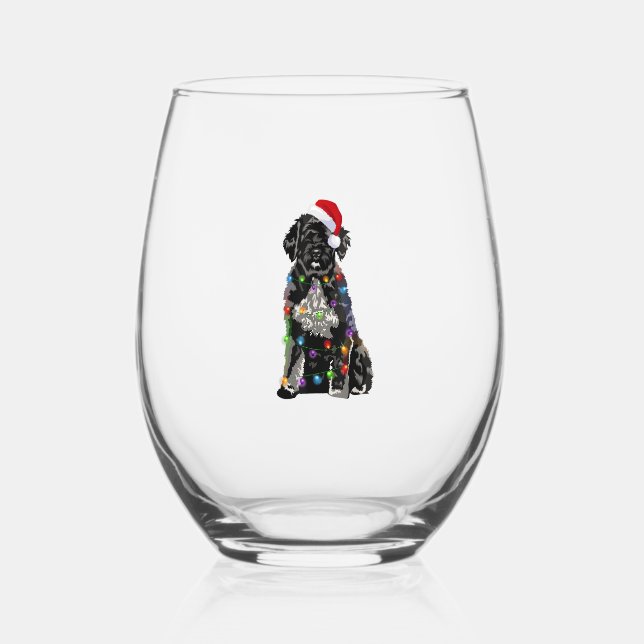 Vaso De Vino Navidades portugueses de perros de agua iluminan e (Anverso)