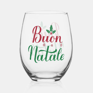Vaso De Vino Navidades rojos y verdes de Buon Natale