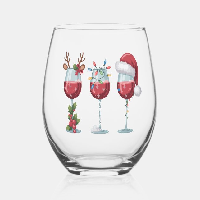 Vaso De Vino Navidades Santa Wine Vacation Season Bebe (Reverso )
