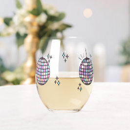 Vaso De Vino Neon Groovy Disco Ball