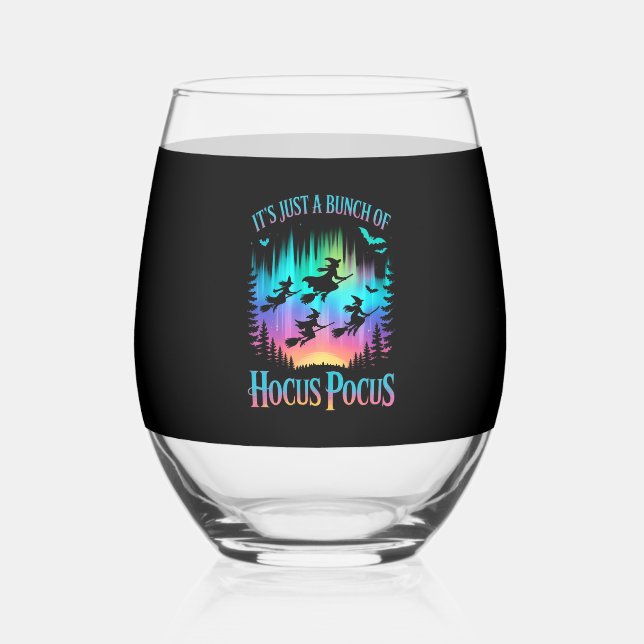Vaso De Vino Neon Halloween Witches Png (Anverso)