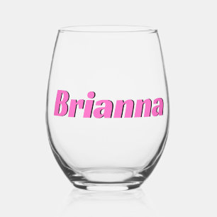 Vaso De Vino Neon Pink 3D Nombre elegante moderno