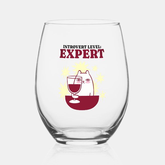 Vaso De Vino Nivel de introvertido: experto (Anverso)