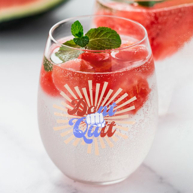 Vaso De Vino No deje de hacerlo Naranja motivacional Retro púrp (Subido por el creador)