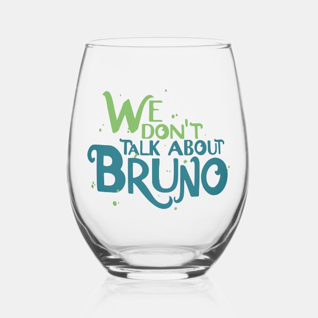 Vaso De Vino No hablamos de Bruno Cristal de Vino sin Piscina (Anverso)