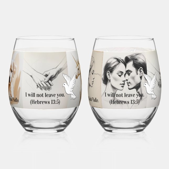 Vaso De Vino No te dejaré. (Hebreos 13:5) (Anverso)