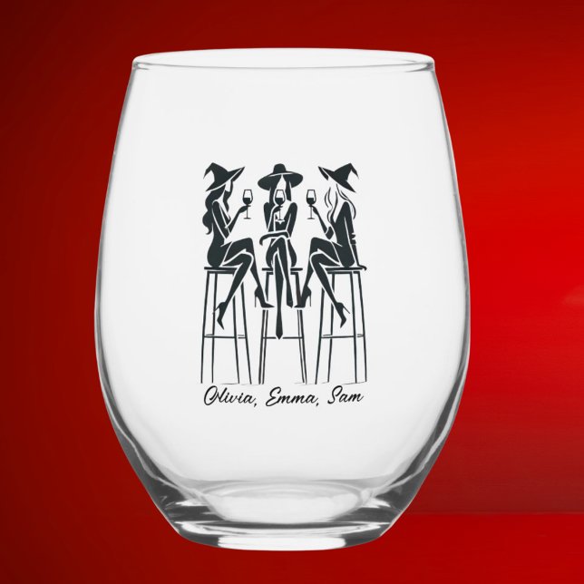 Vaso De Vino Noche de vino de brujas elegante y moderna persona (Subido por el creador)