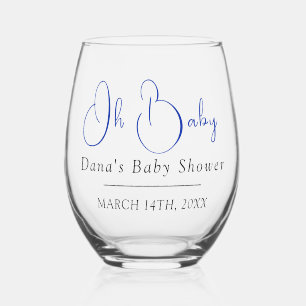 Vaso De Vino Nombrado con fecha personalizada Oh bebé