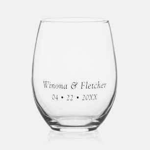 Vaso De Vino Nombre de fecha personalizada